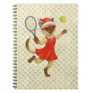 Tennis Christmas themed for Cat Lovers  Notebook