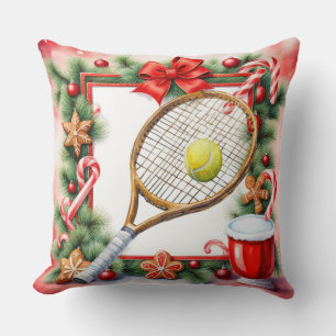 Tennis Christmas Themed for Player Cushion