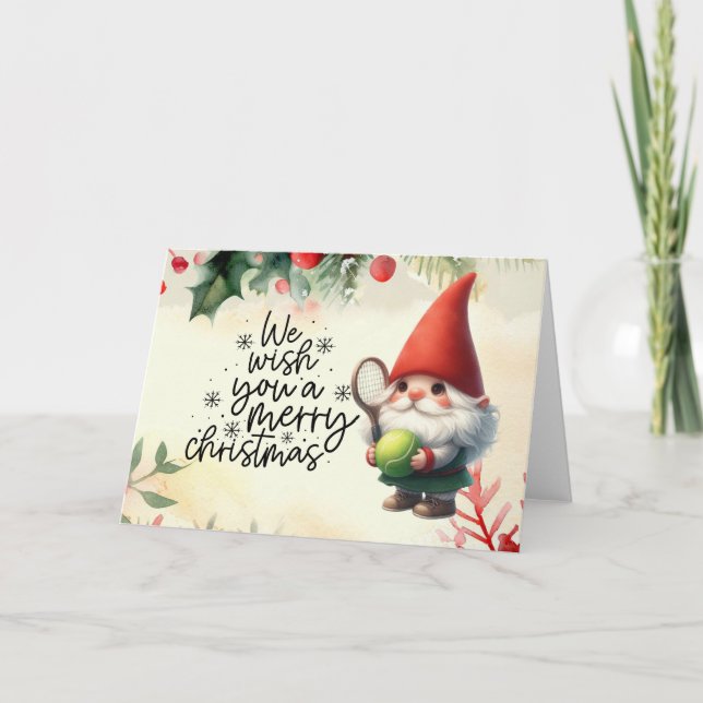 Tennis Christmas  themed for Player  Holiday Card (Front)