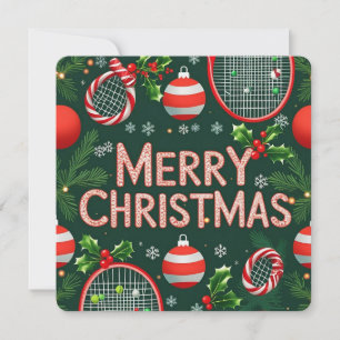 Tennis Christmas Themed for Player Holiday Card