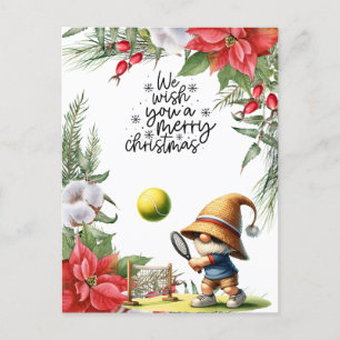 Tennis Christmas themed for Player Holiday Postcard