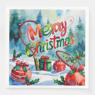 Tennis Christmas themed for Player Napkin