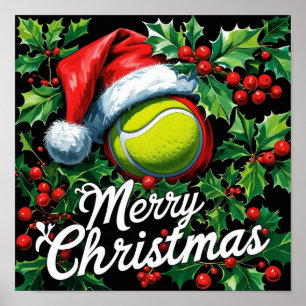 Tennis Christmas Themed for Player Poster