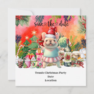 Tennis Christmas themed for Tennis Party  Invitati Save The Date