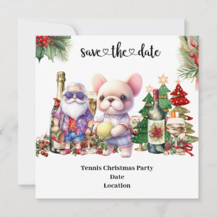Tennis Christmas themed for Tennis Party  Invitati Save The Date