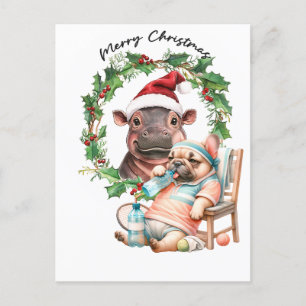 Tennis  Christmas themed  Holiday Postcard