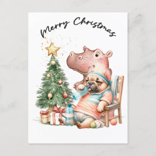Tennis  Christmas themed  Holiday Postcard