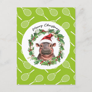 Tennis Christmas themed Holiday Postcard
