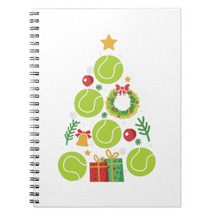 Tennis Christmas Tree   Christmas Sports Gift Notebook