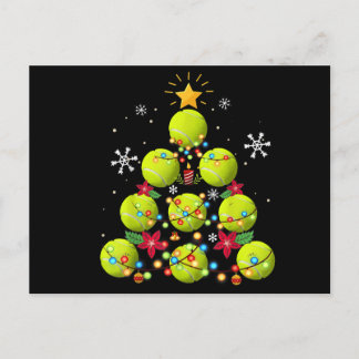 tennis christmas tree gifts announcement postcard