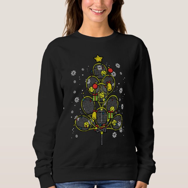 Tennis Christmas Tree Xmas Player Boys Girls Men W Sweatshirt (Front)