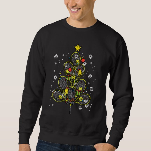 Tennis Christmas Tree Xmas Player Boys Girls Men W Sweatshirt (Front)