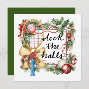 Tennis Christmas with Racket Holiday Card