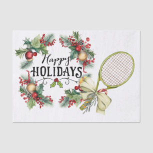 Tennis Christmas with Racket watercolor Tissue Paper