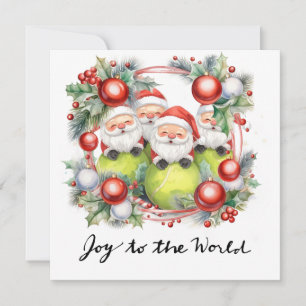 Tennis Christmas with Sabta and tennis ball  Holiday Card