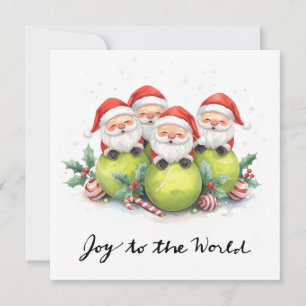 Tennis Christmas with Sabta and tennis ball  Holiday Card