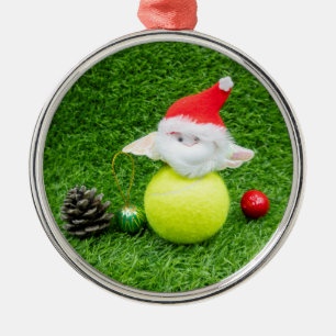 Tennis Christmas with Santa Claus and tennis ball Metal Tree Decoration