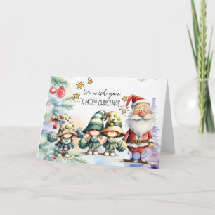 Tennis Christmas with tennis ball and Santa Claus Holiday Card