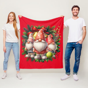 Tennis Christmas with tennis ball Fleece Blanket