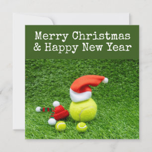 Tennis Christmas with tennis themed Holiday Card
