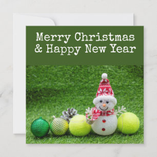Tennis Christmas with tennis themed Holiday Card