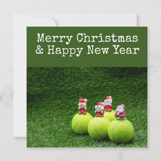 Tennis Christmas with tennis themed  Holiday Card (Front)