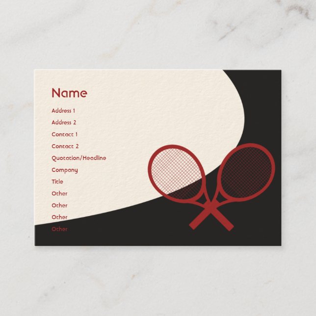 Tennis - Chubby Business Card (Front)