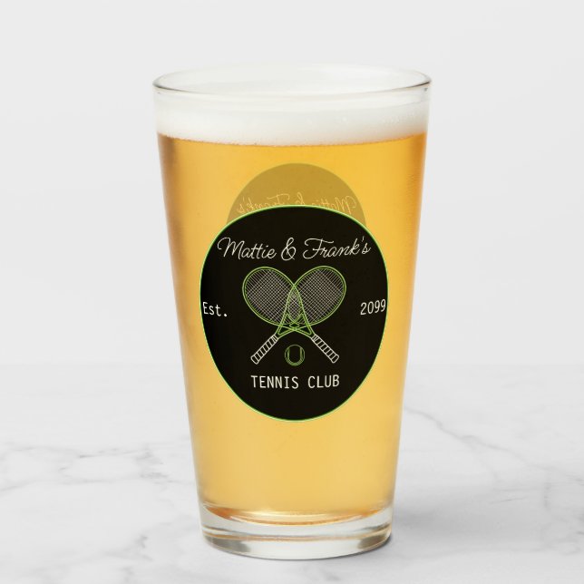 Tennis Club Bar Lounge Pint Beer Glass (Front Filled)