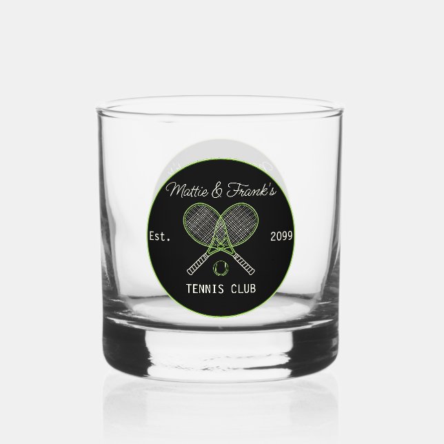 Tennis Club Bar Lounge Rocks Whiskey Glass (Front)