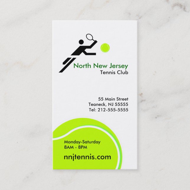 Tennis Club Business Card (Front)