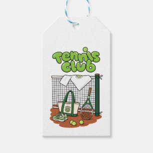 Tennis Club Classic Sports Graphic – Green Tennis Gift Tags