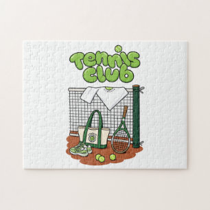Tennis Club Classic Sports Graphic – Green Tennis  Jigsaw Puzzle