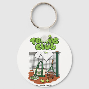 Tennis Club Classic Sports Graphic – Green Tennis Key Ring