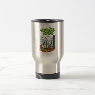 Tennis Club Classic Sports Graphic – Green Tennis Travel Mug