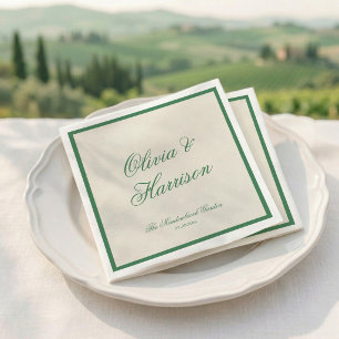 Tennis Club Green Preppy Garden Wedding Napkins