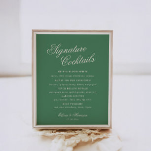 Tennis Club Green Preppy Wedding Bar Sign