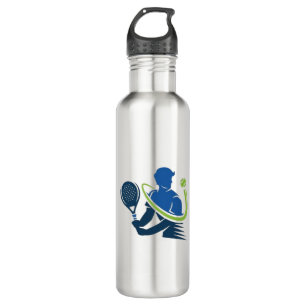 Tennis Club Logo -  Dynamic Action, Sporty Style 710 Ml Water Bottle