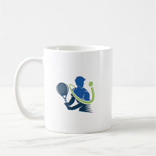 Tennis Club Logo - Dynamic Action, Sporty Style Coffee Mug