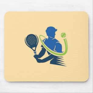 Tennis Club Logo - Dynamic Action, Sporty Style Mouse Pad