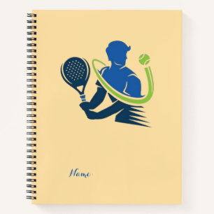 Tennis Club Logo -  Dynamic Action, Sporty Style Notebook