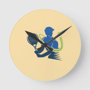 Tennis Club Logo - Dynamic Action, Sporty Style Round Clock