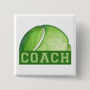 Tennis Coach 15 Cm Square Badge