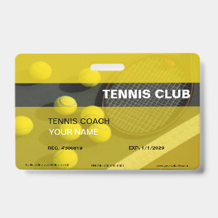 Tennis Coach Badge ID Badge