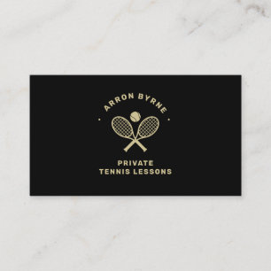 Tennis Coach  Black Gold  Business Card