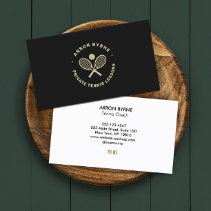 Tennis Coach  Black Gold  Business Card