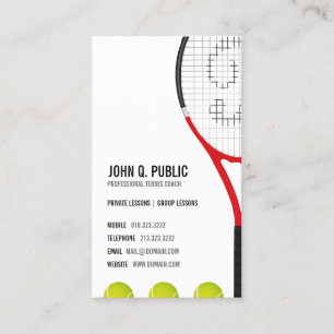 Tennis Coach Business Card