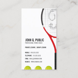Tennis Coach Business Card