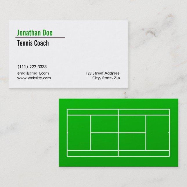Tennis Coach Business Card (Front/Back)