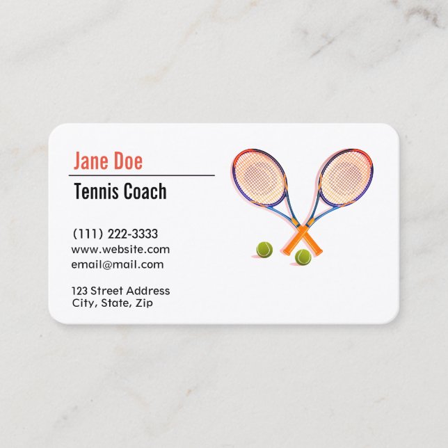 Tennis Coach Business Card (Front)