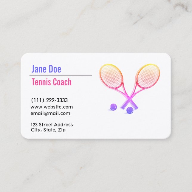 Tennis Coach Business Card (Front)